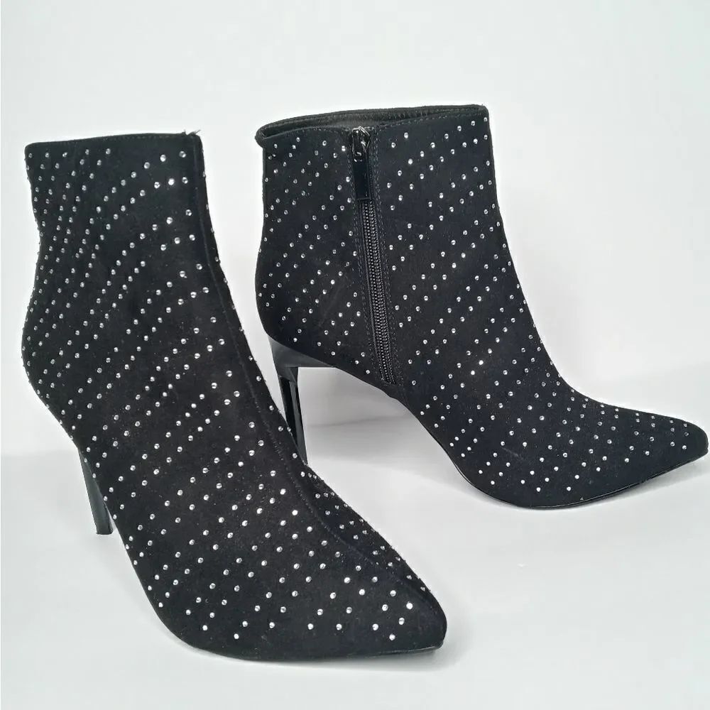 BCBGeneration Black Helen Embellished Ankle Booties
